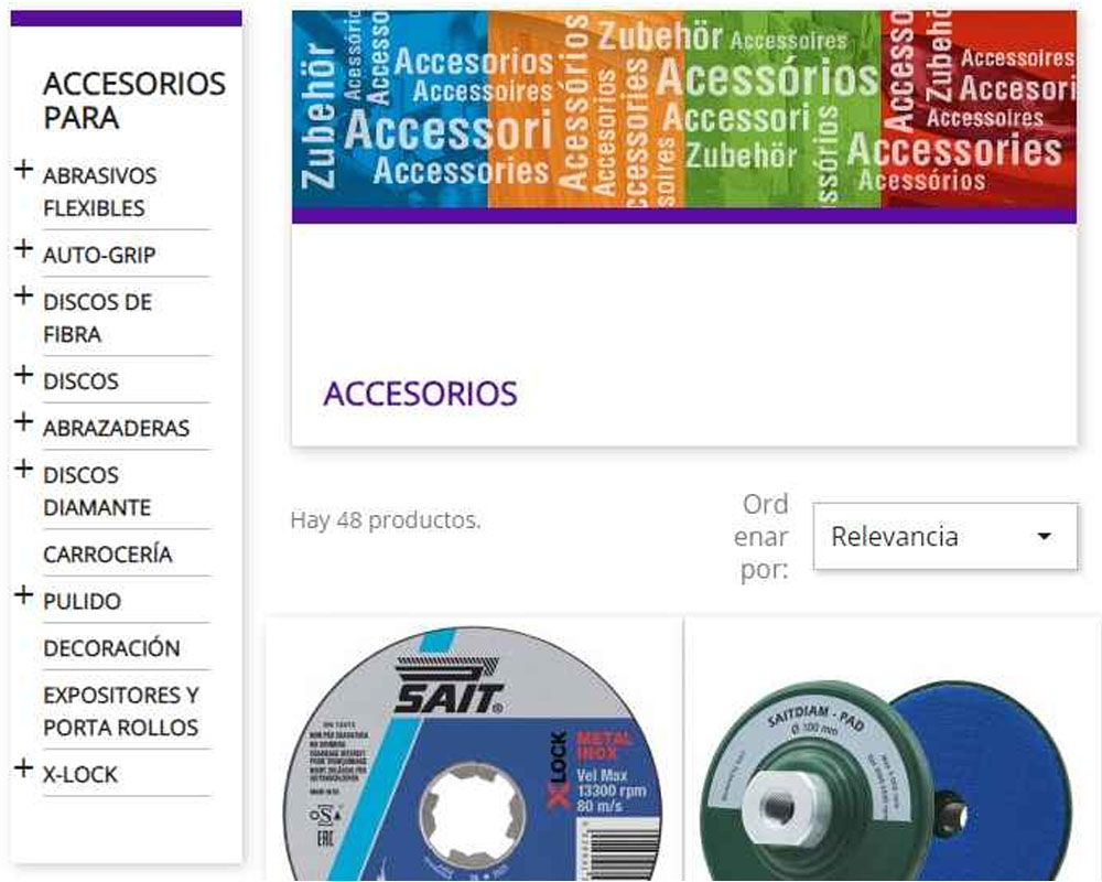 Imagen para Producto Accesoris de cliente Abrasivos Sait